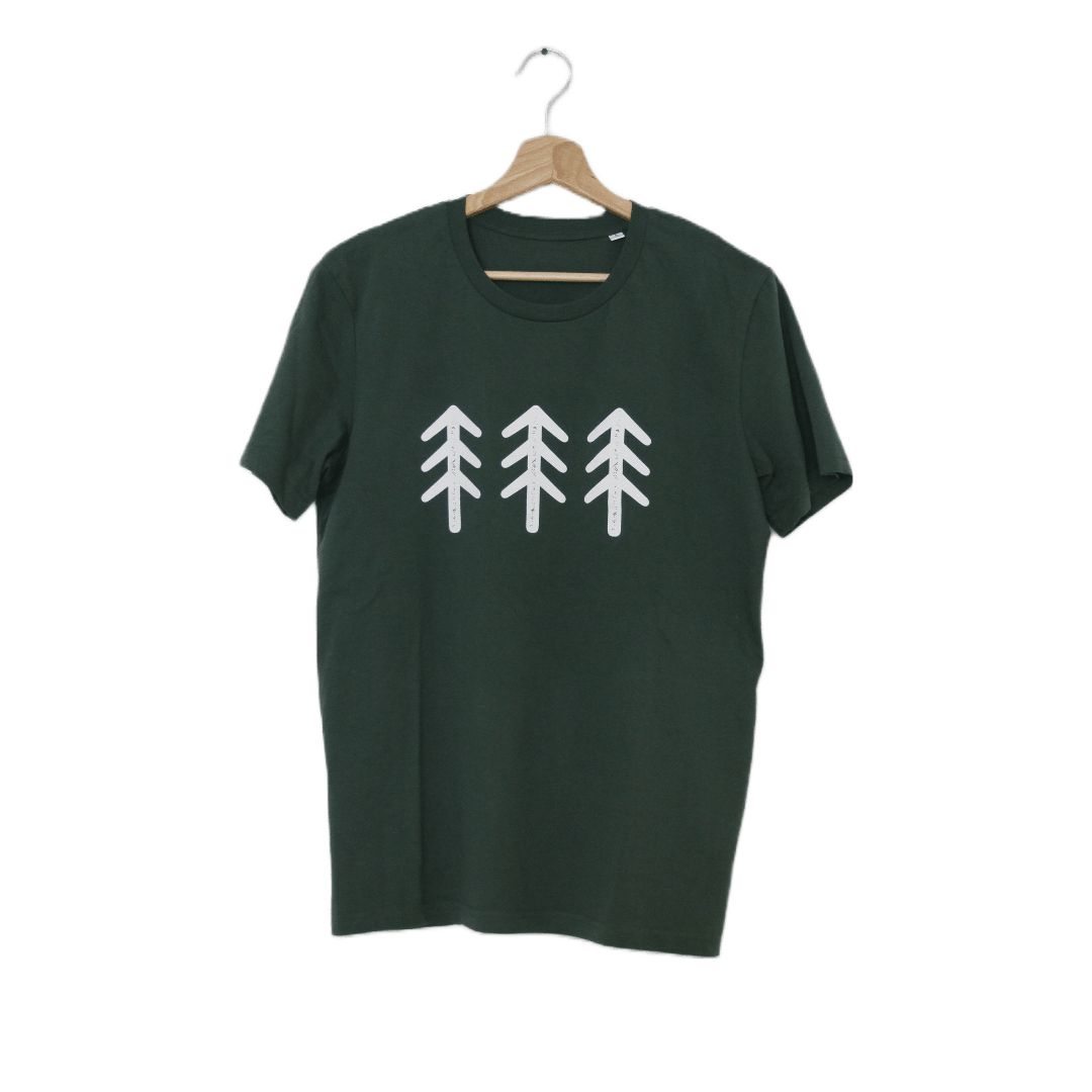 T-Shirt in grün mit Alpengummi Logo auf Vorderseite