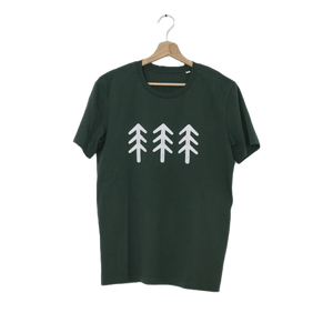 T-Shirt in grün mit Alpengummi Logo auf Vorderseite